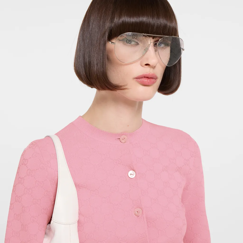 Gg Fine Fabric Jacquard Cardigan