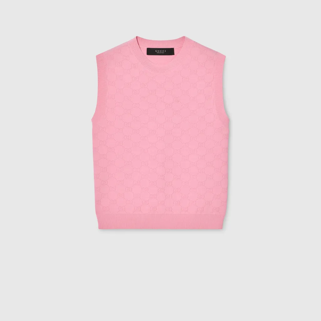 Gg Fine Fabric Jacquard Vest