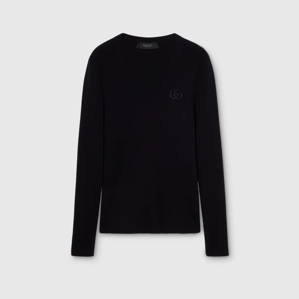 Fine Cashmere Silk Top With Embroidery