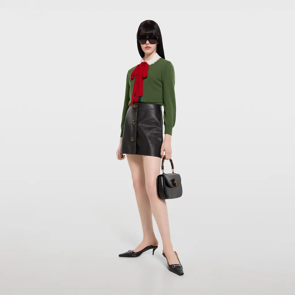 Knit Wool Cashmere Cardigan With Web