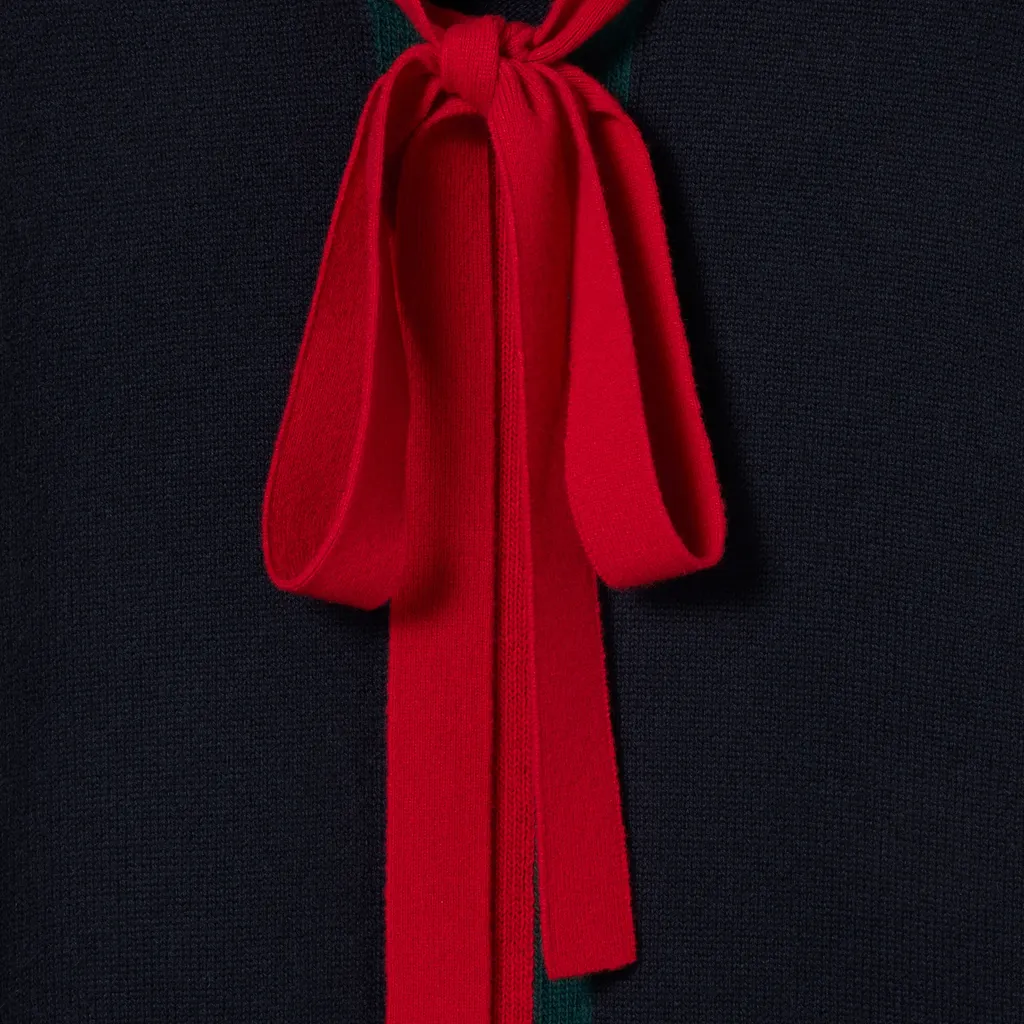 Knit Wool Cashmere Dress With Web
