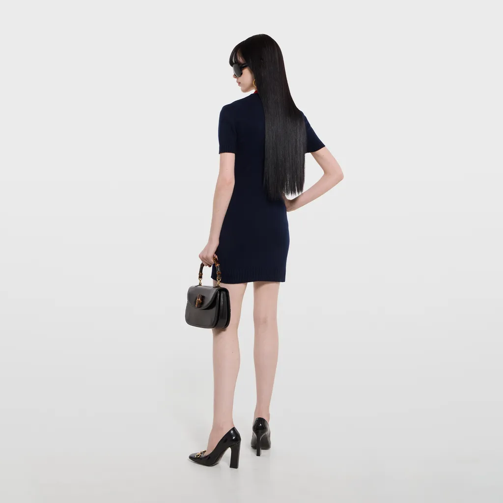 Knit Wool Cashmere Dress With Web