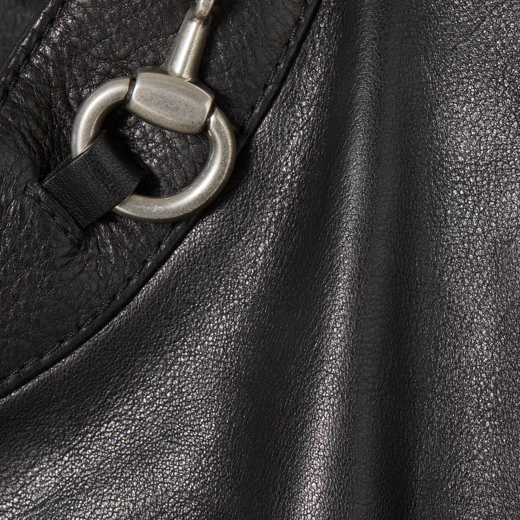 Leather Jacket With Horsebit