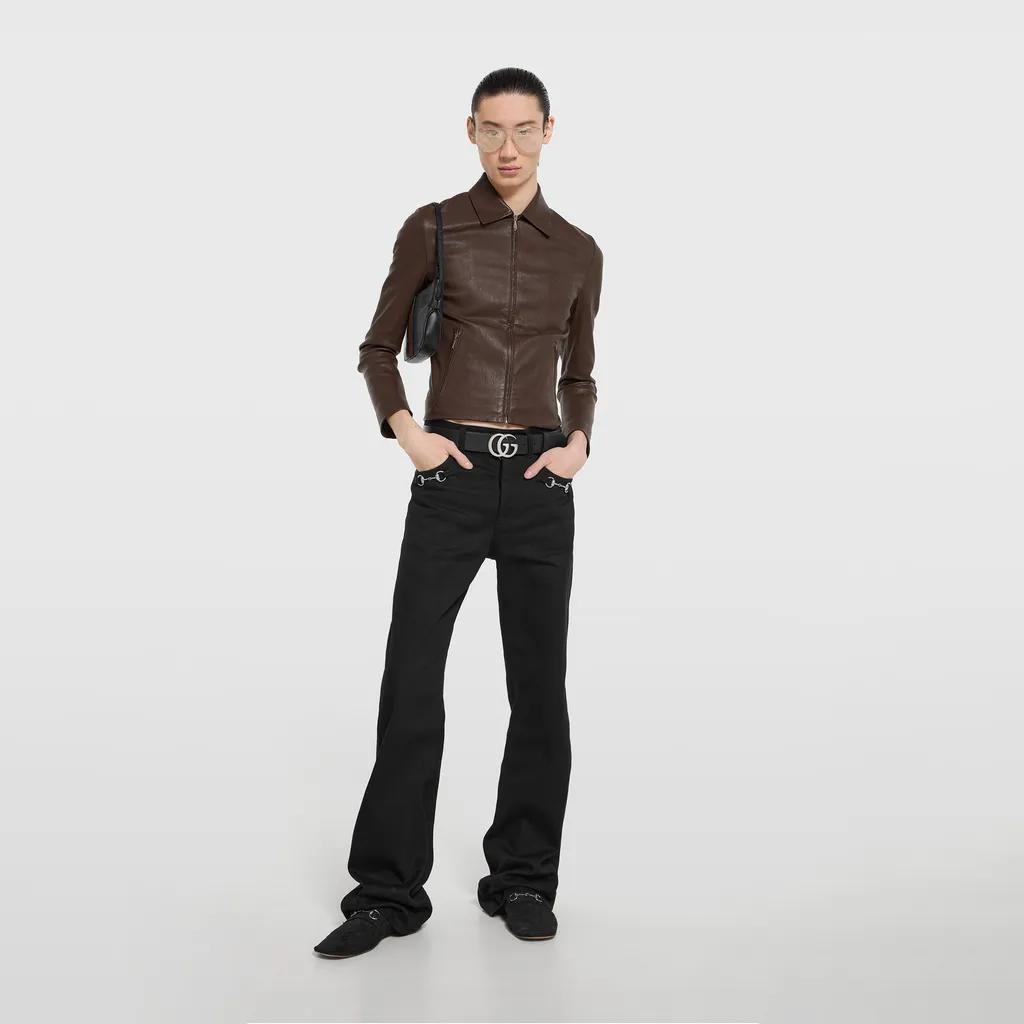 Washed Stretch Nappa Leather Jacket