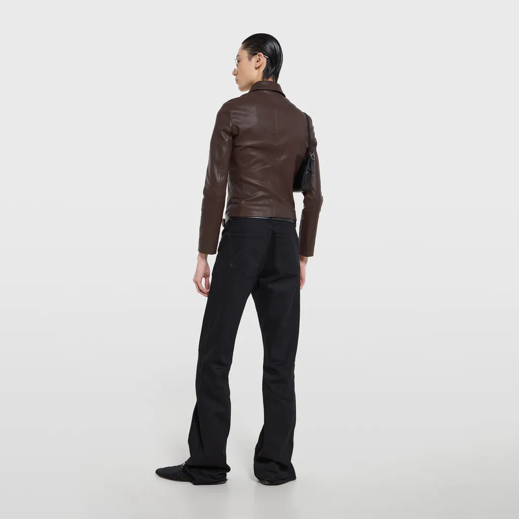 Washed Stretch Nappa Leather Jacket
