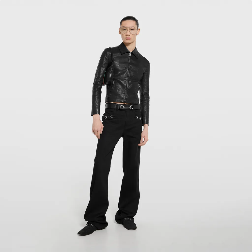 Washed Stretch Nappa Leather Jacket