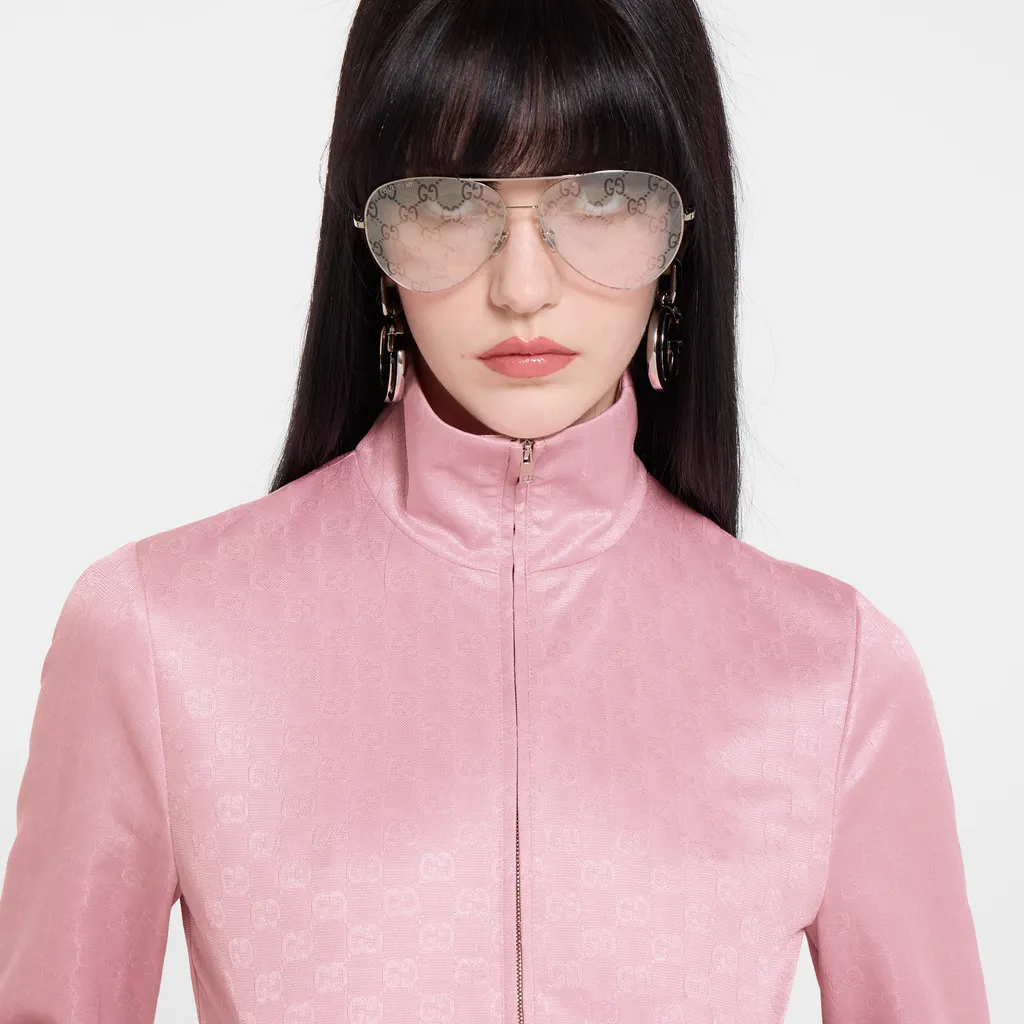 Gg Jersey Jacquard Zip Jacket
