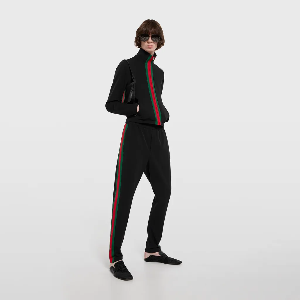 Stretch Nylon Sportswear Pants With Web