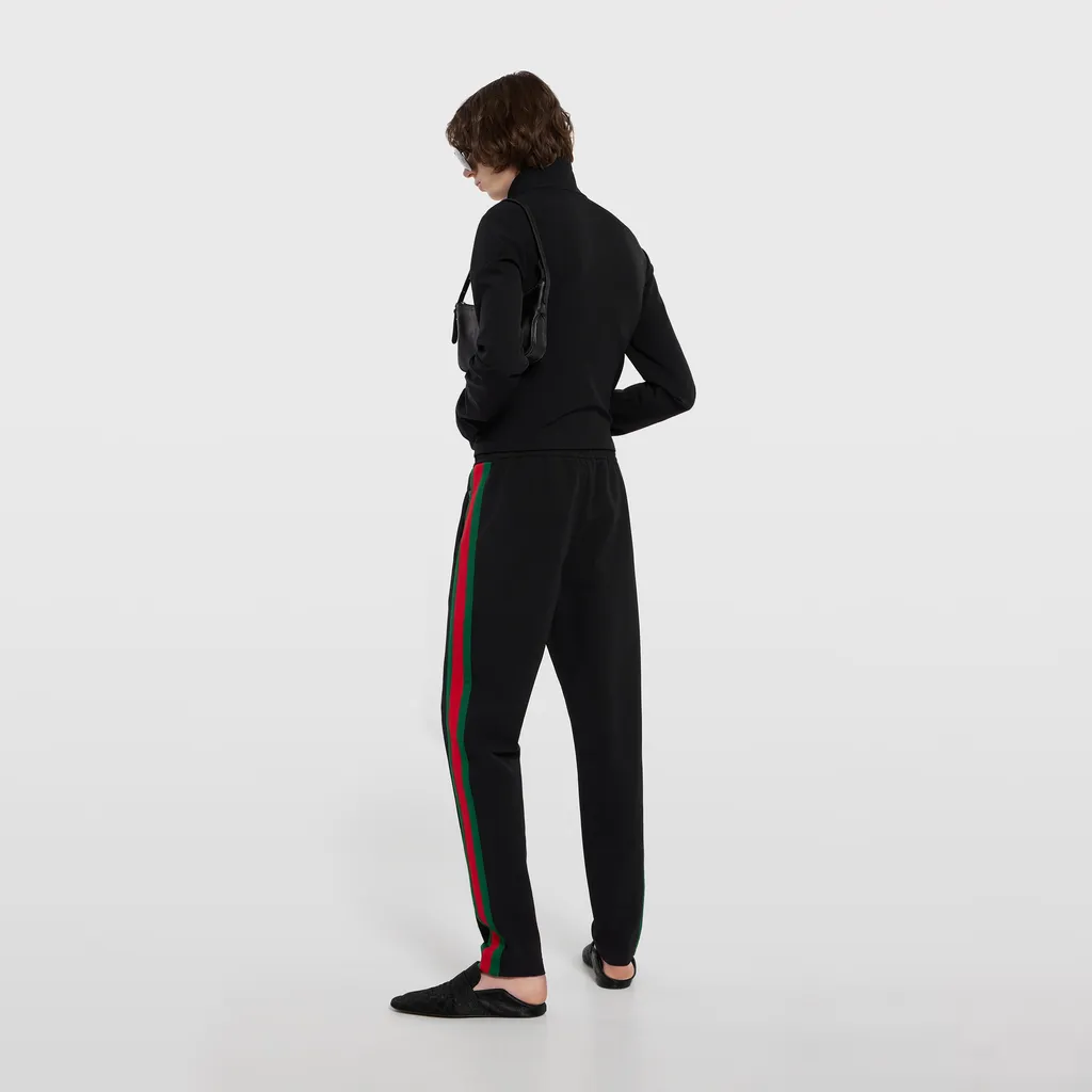 Stretch Nylon Sportswear Pants With Web