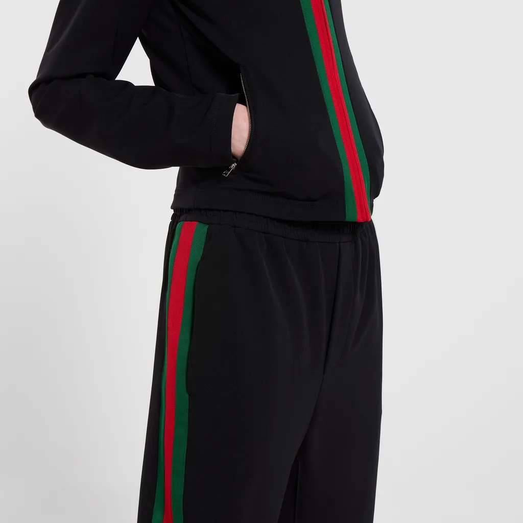 Stretch Nylon Sportswear Pants With Web
