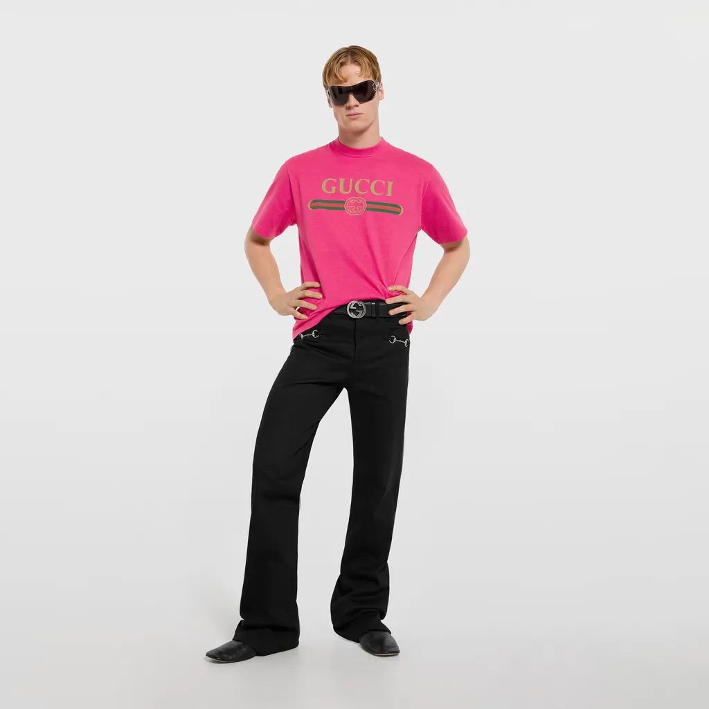 Silk Blend Jersey T-Shirt With Print