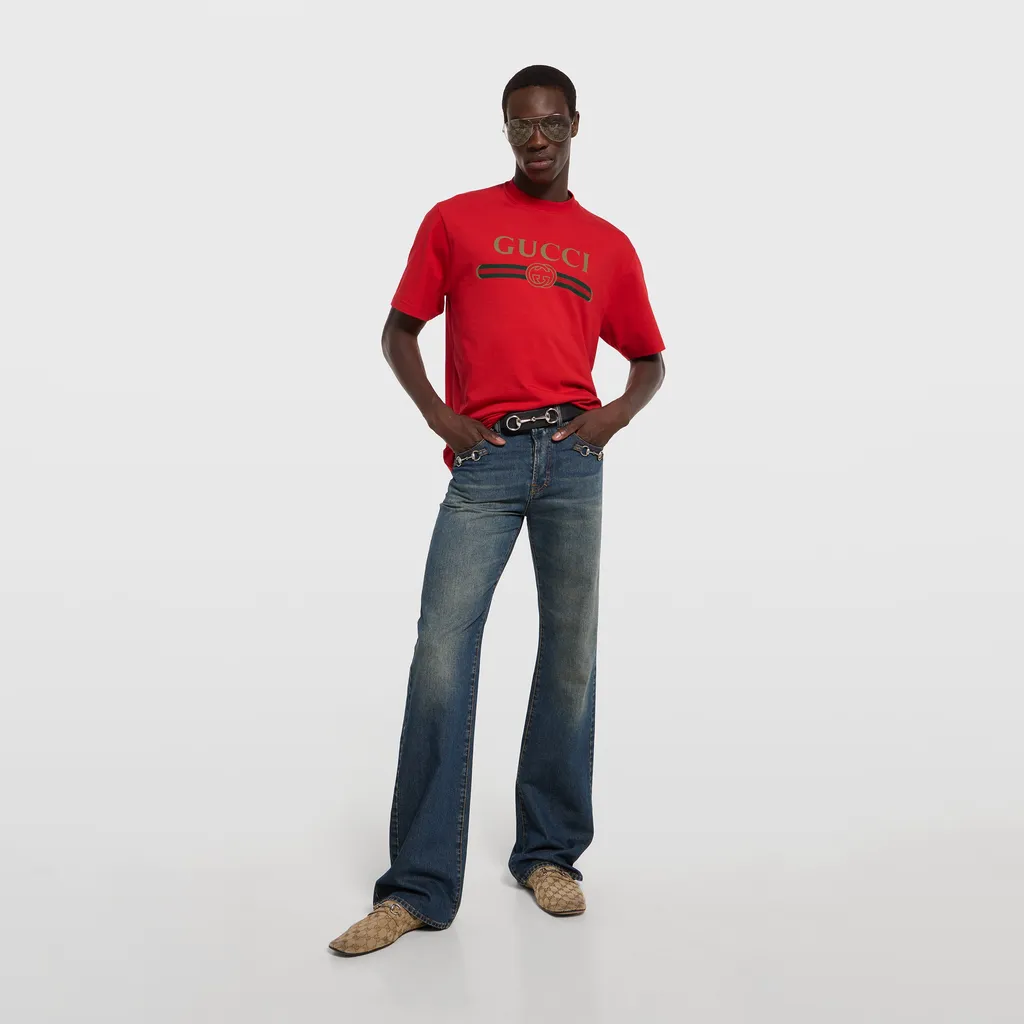 Silk Blend Jersey T-Shirt With Print