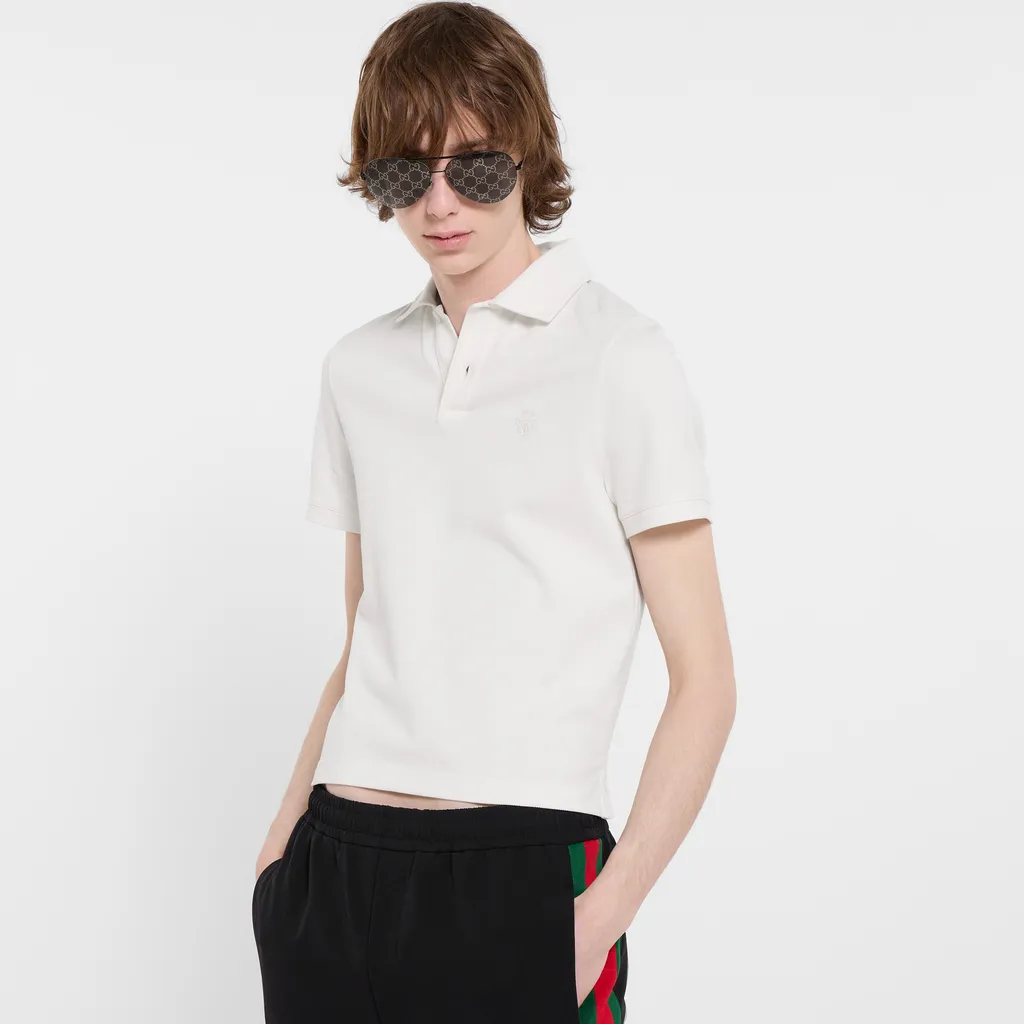 Cotton Piquet Polo Shirt With Embroidery