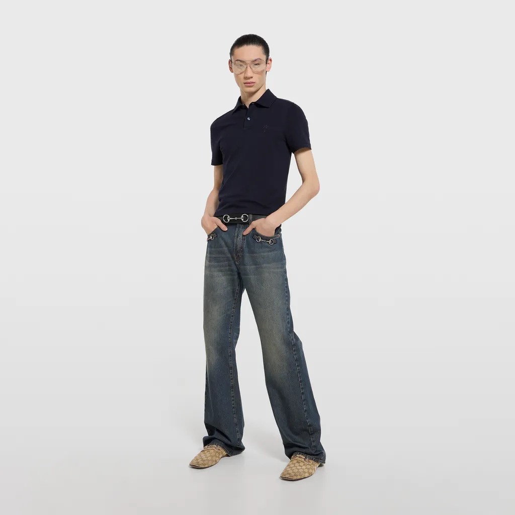 Cotton Piquet Polo Shirt With Embroidery
