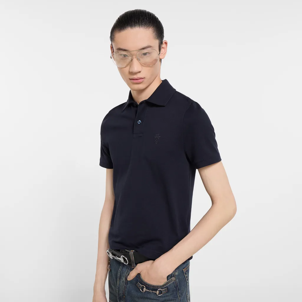 Cotton Piquet Polo Shirt With Embroidery