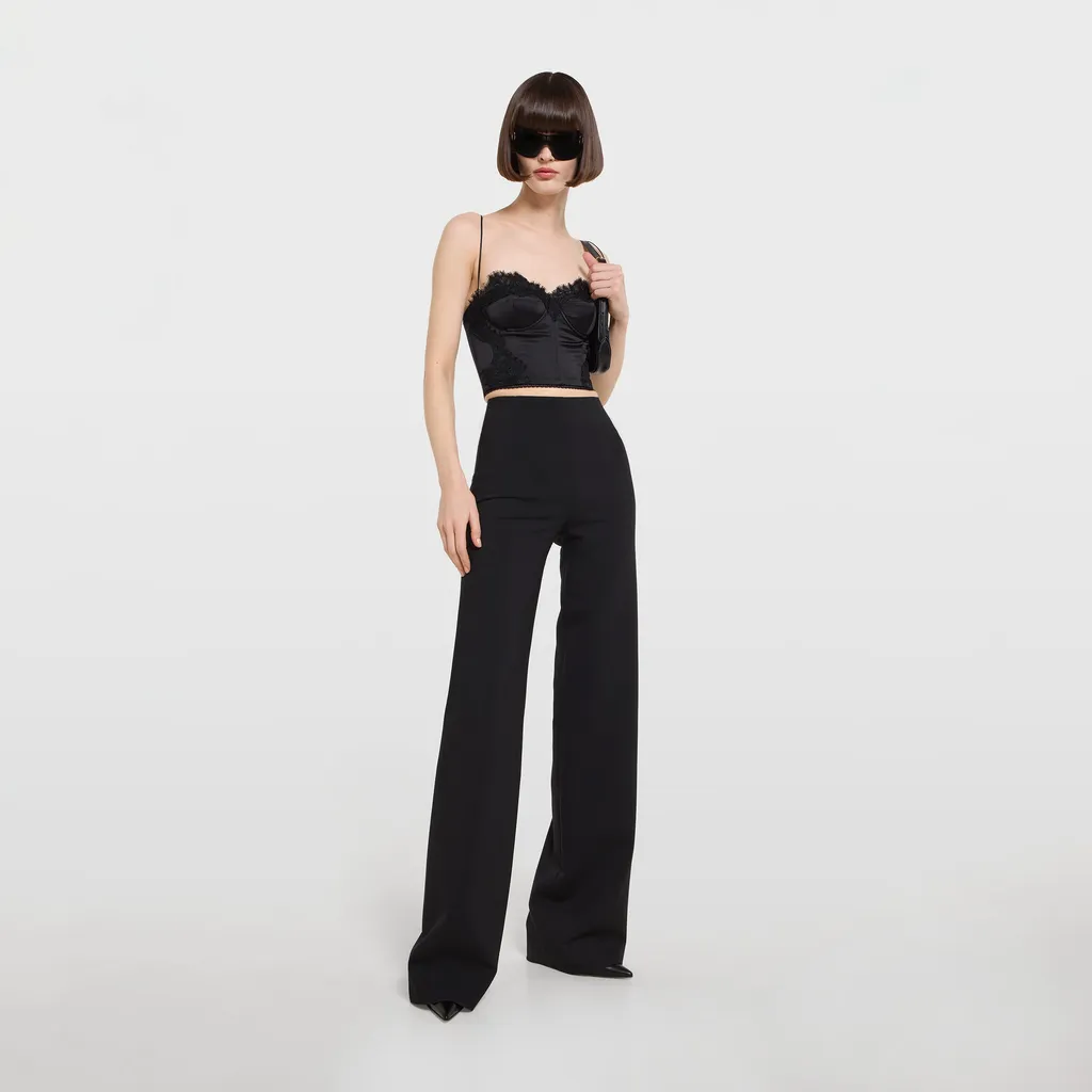 Embroidered Silk Satin Top