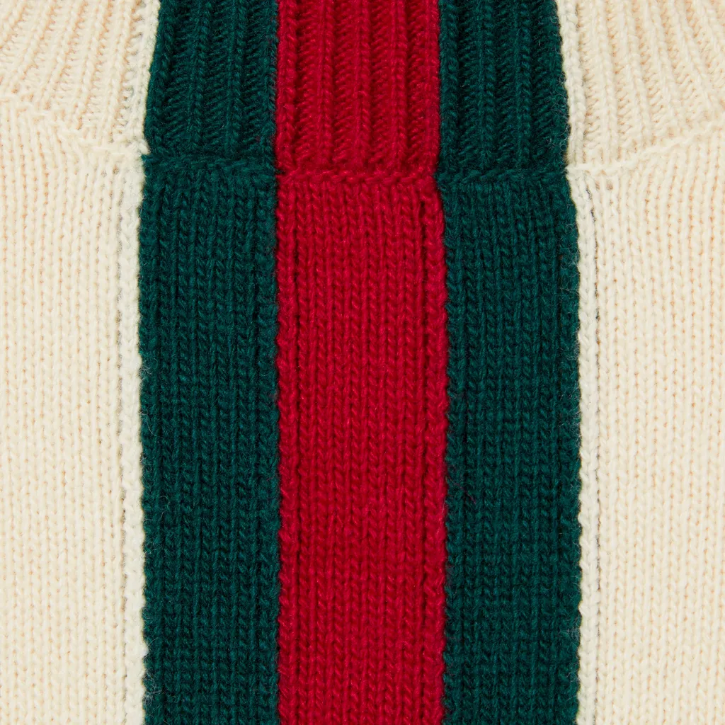 Knit Wool Sweater With Web Intarsia