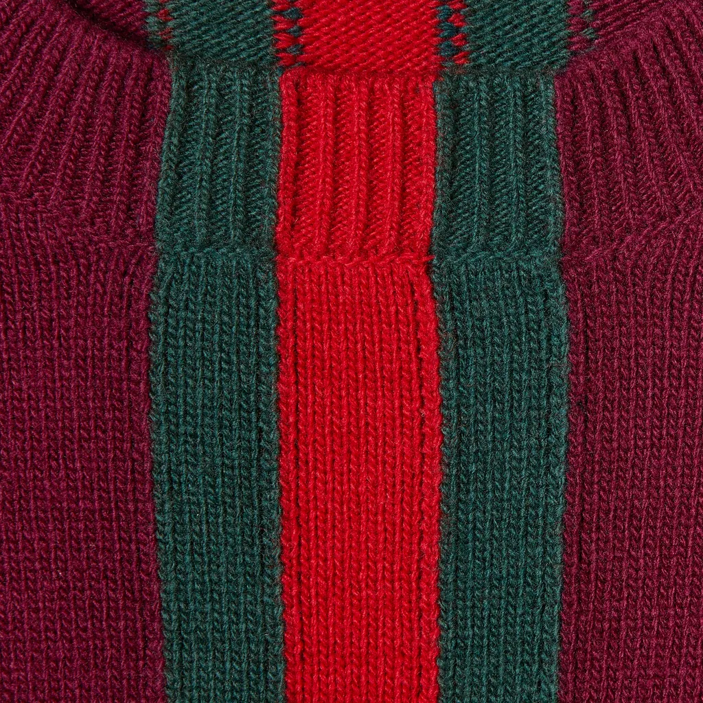 Knit Wool Sweater With Web Intarsia
