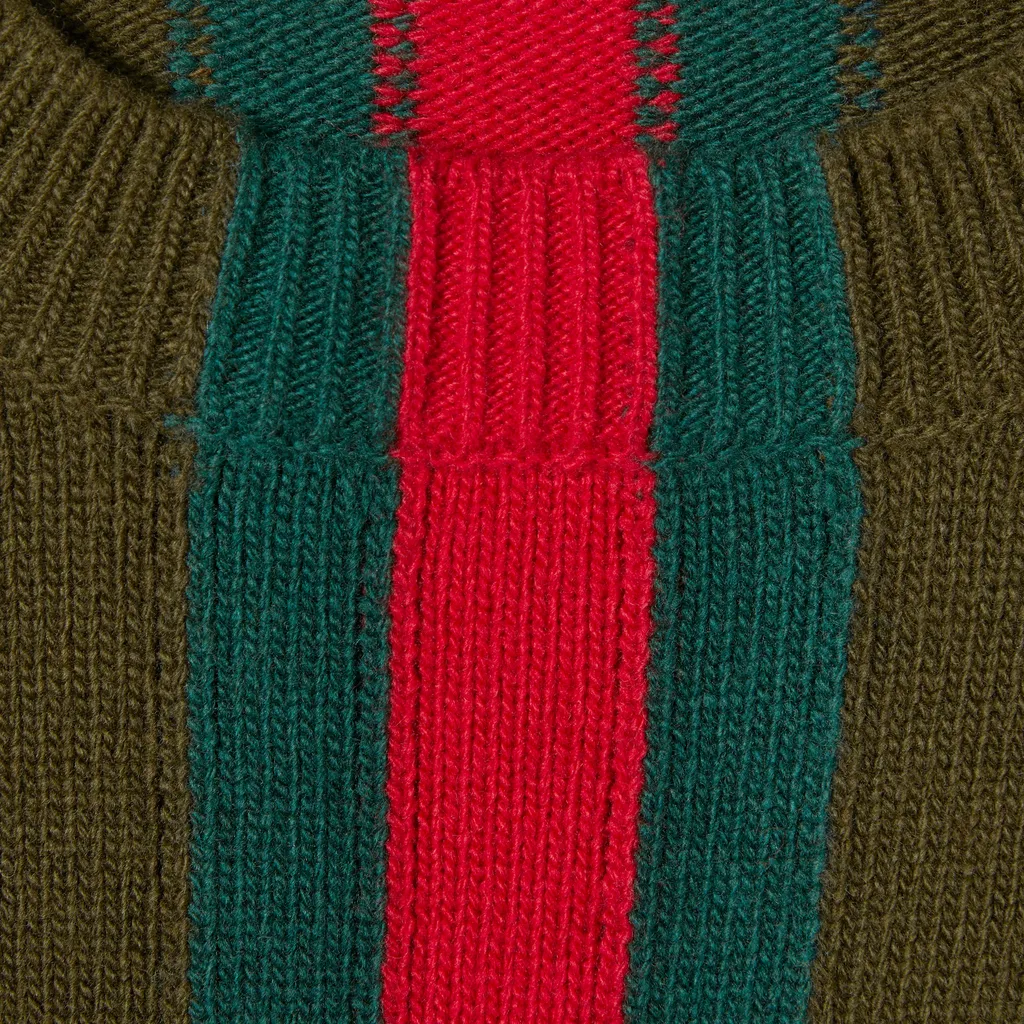 Knit Wool Sweater With Web Intarsia