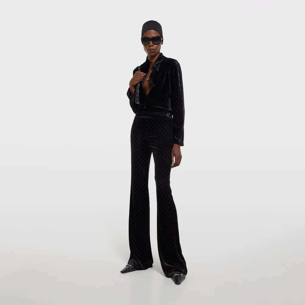 Gg Stretch Devoré Velvet Pants