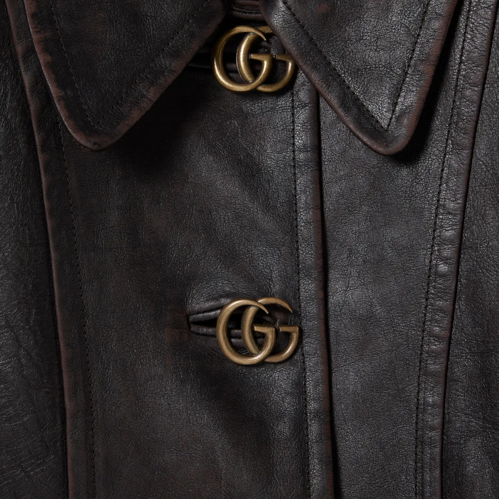 Leather With Aged Effect Jacket