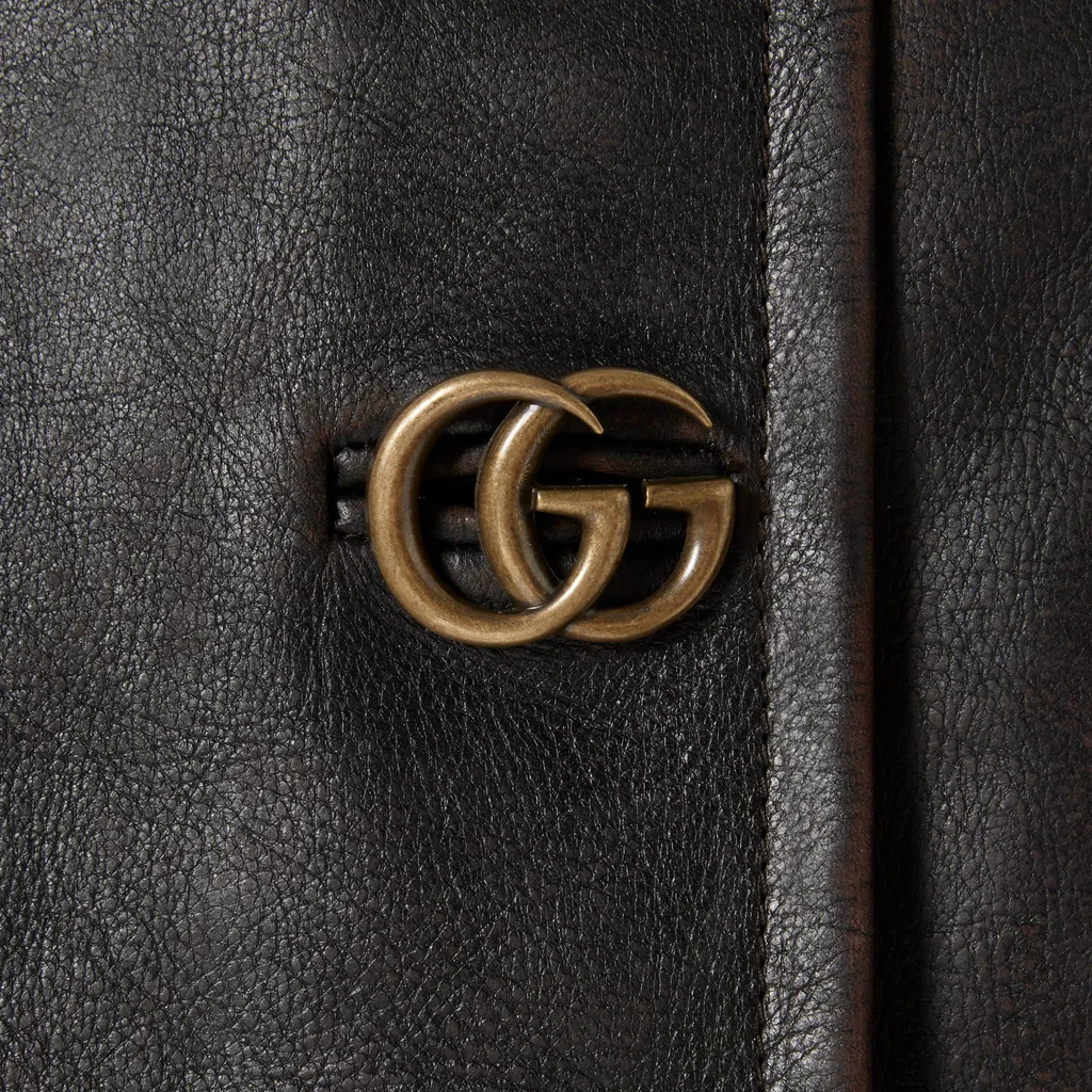 Leather With Aged Effect Mini Skirt