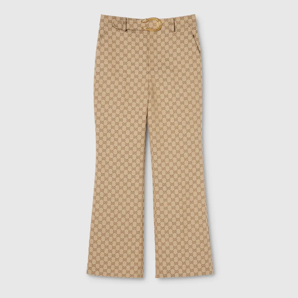 Gg Cotton Canvas Fabric Pants