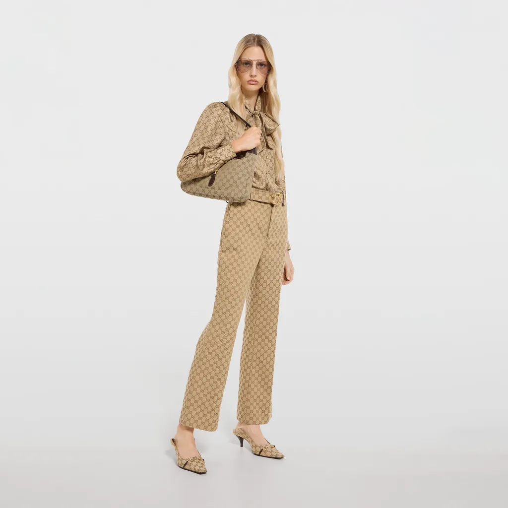 Gg Cotton Canvas Fabric Pants