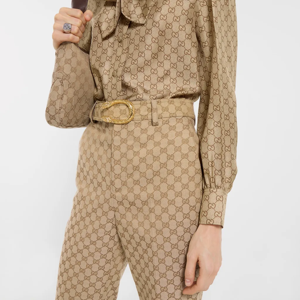 Gg Cotton Canvas Fabric Pants