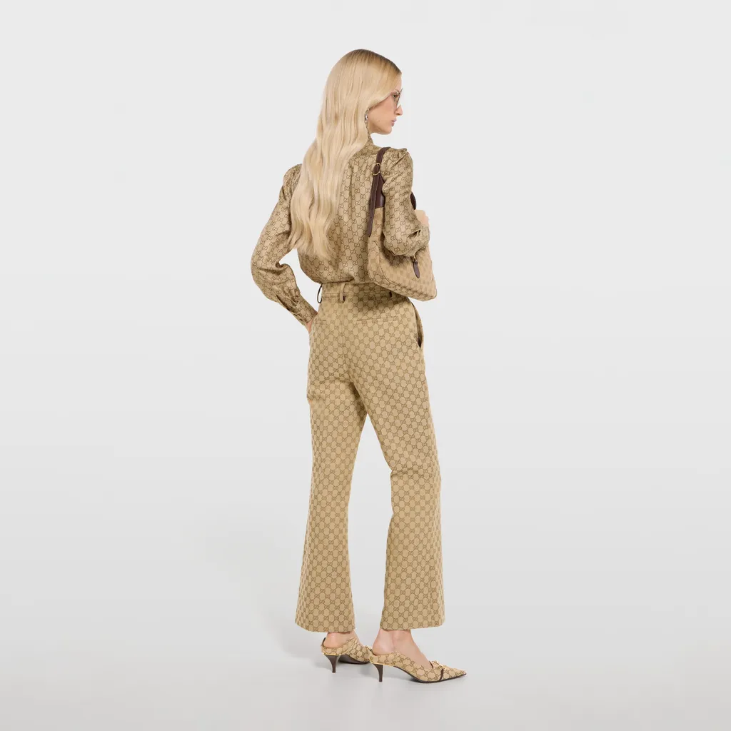 Gg Cotton Canvas Fabric Pants