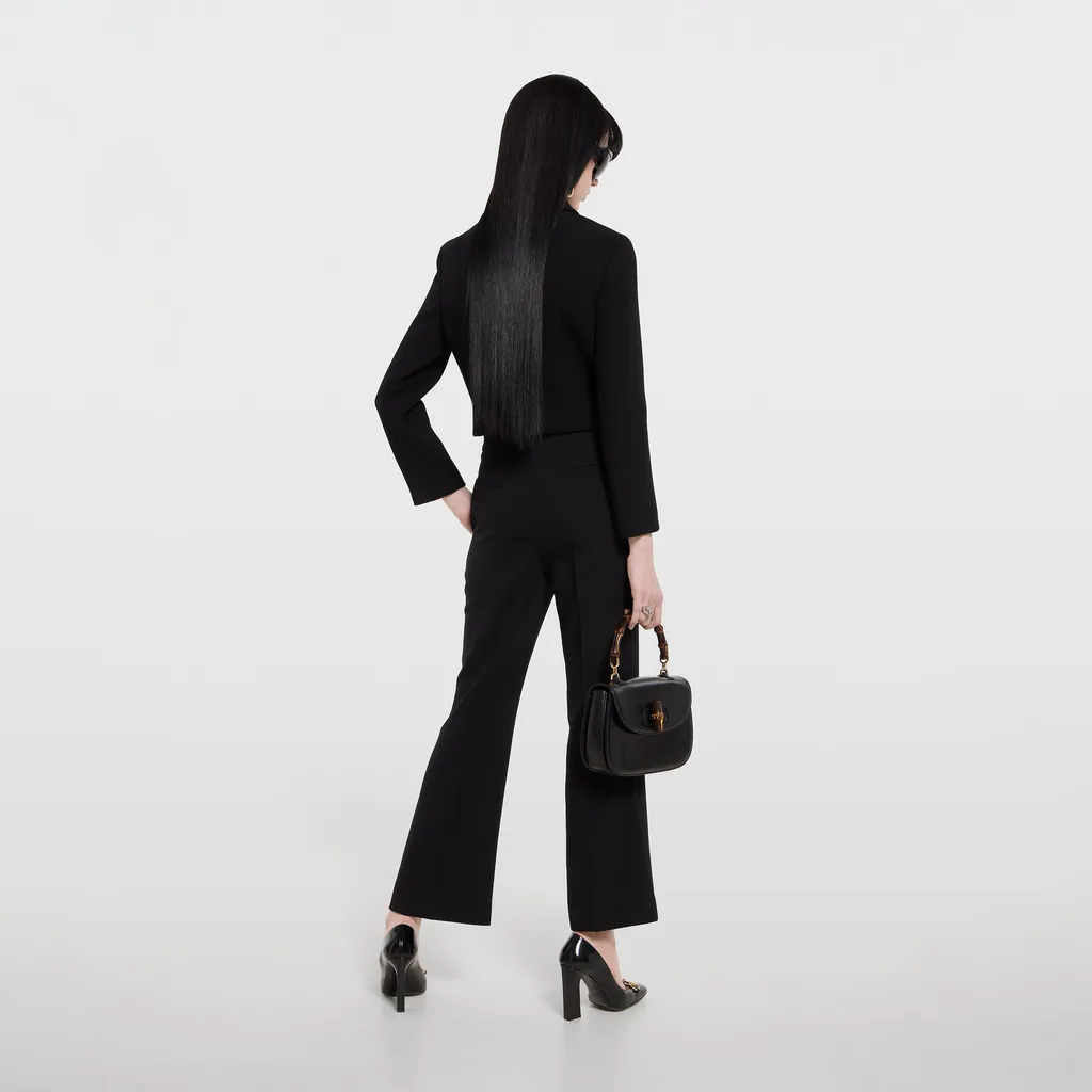 CrÊPe Wool Pants With Double G Button