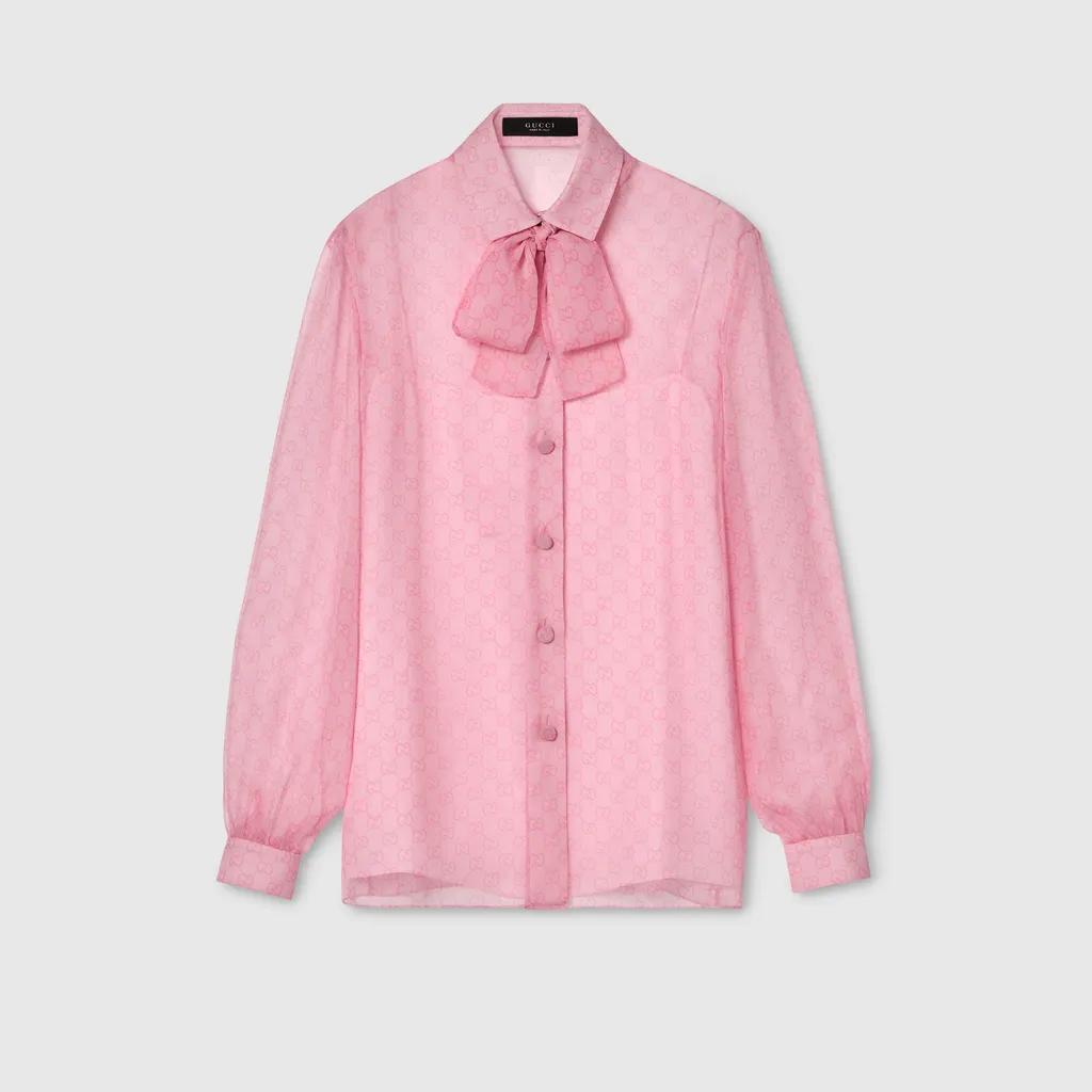 Printed Silk Chiffon Shirt