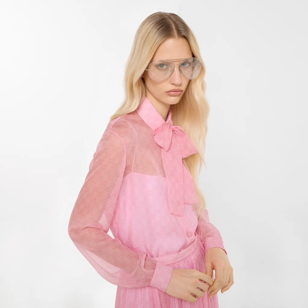 Printed Silk Chiffon Shirt
