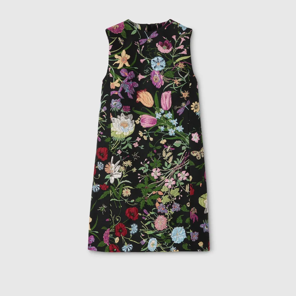 Gucci Flora Silk Brocade Dress