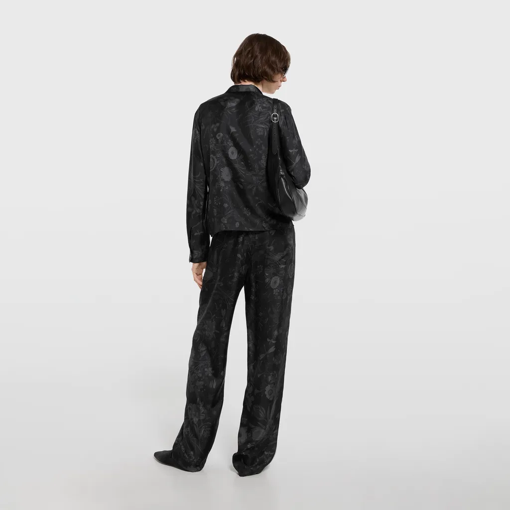 Printed Silk Twill Bowling Shirt