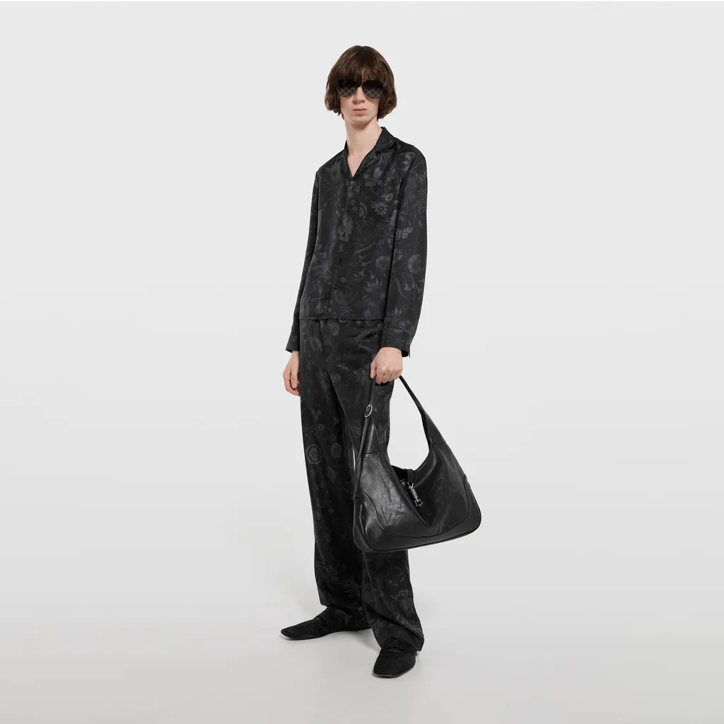 Printed Silk Twill Bowling Shirt