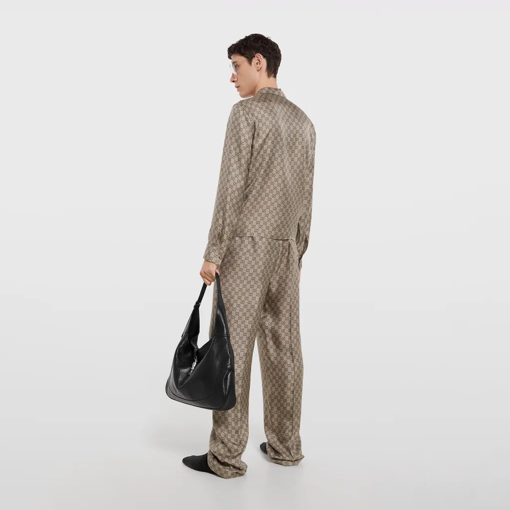 Printed Silk Twill Bowling Shirt