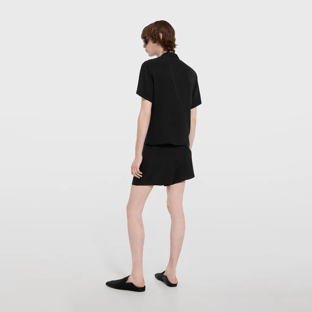 Gg Silk Jacquard Bowling Shirt