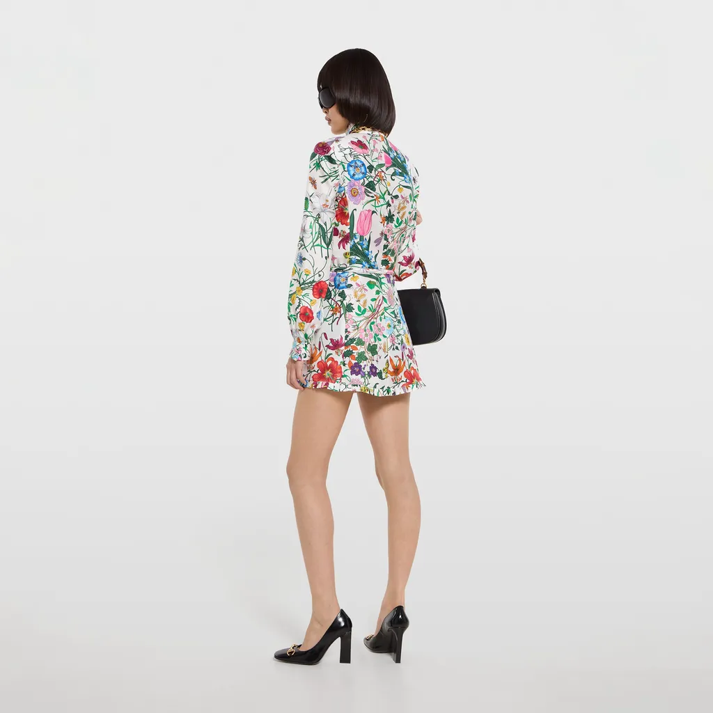 Printed Silk Twill Dress
