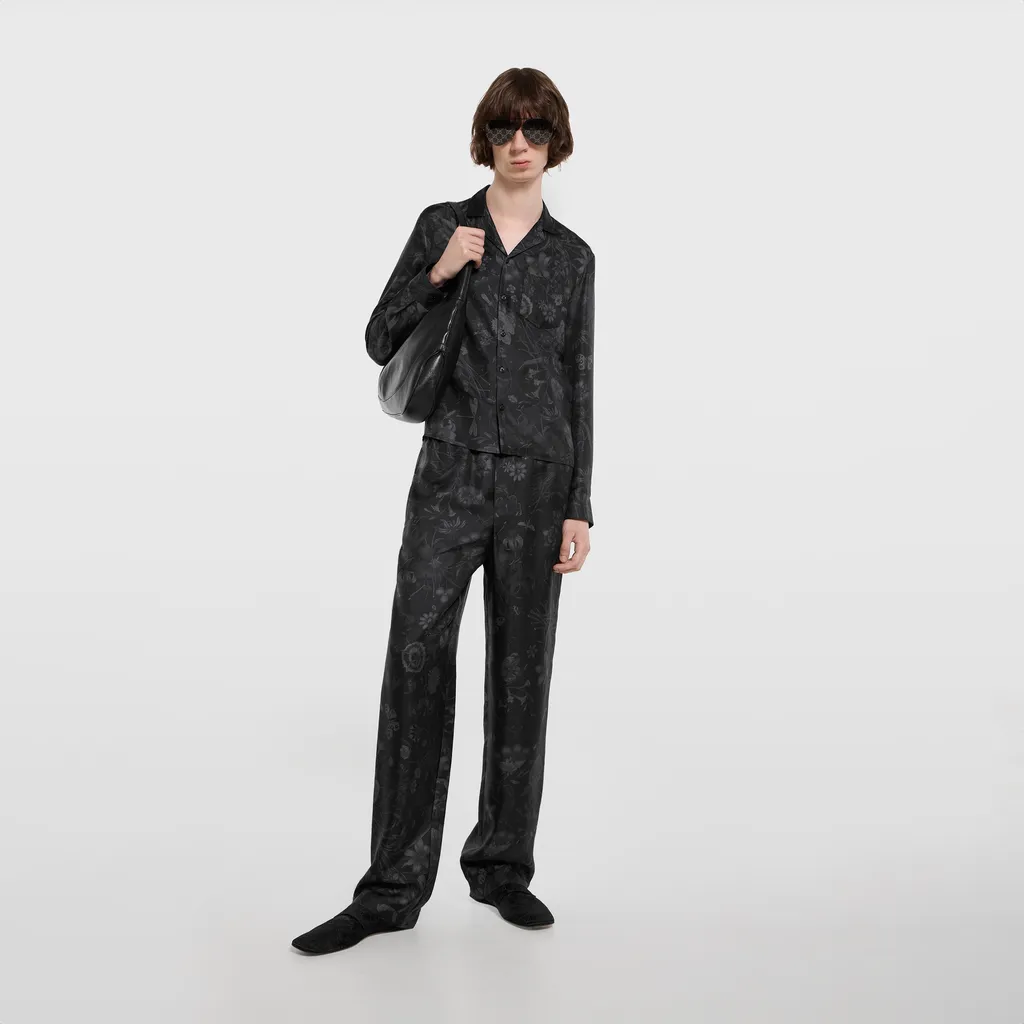 Printed Silk Twill Pants
