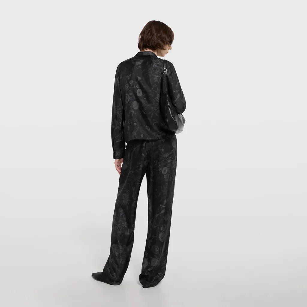 Printed Silk Twill Pants