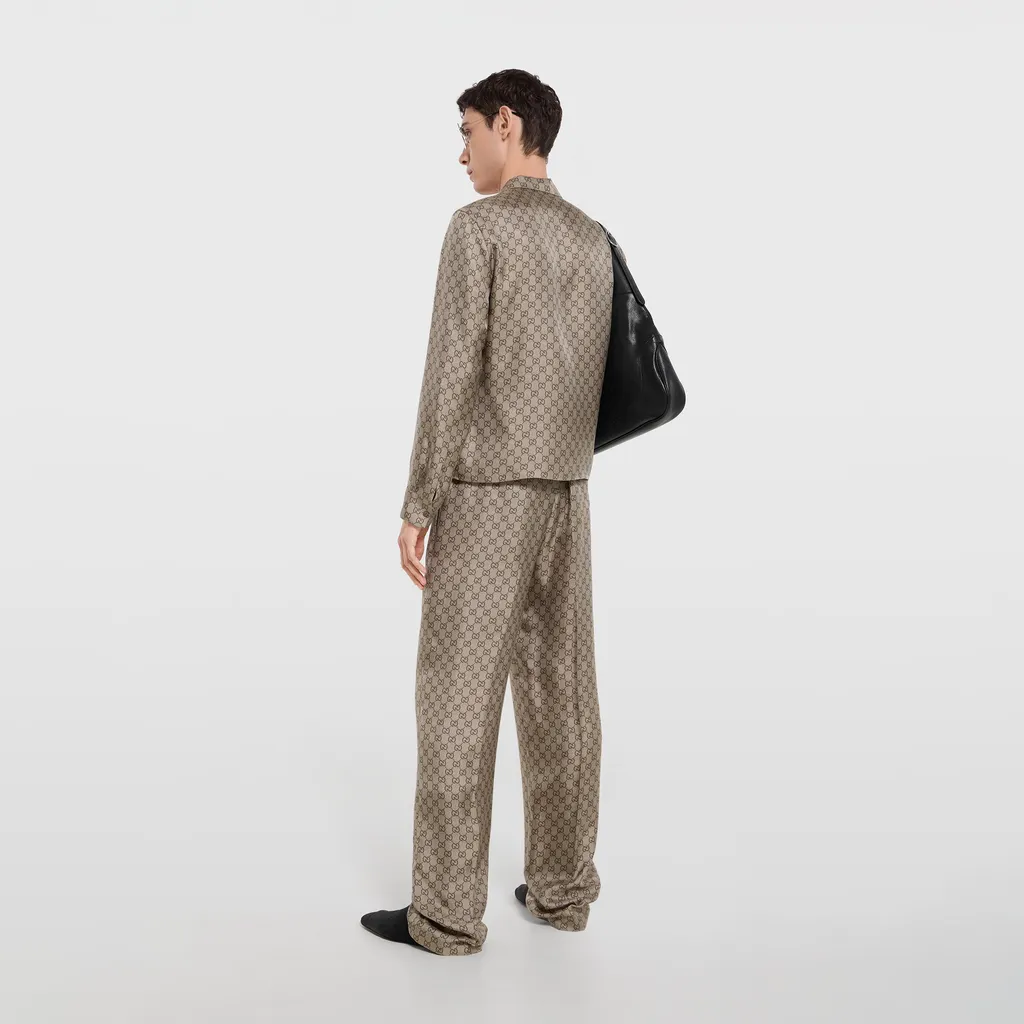 Printed Silk Twill Pants