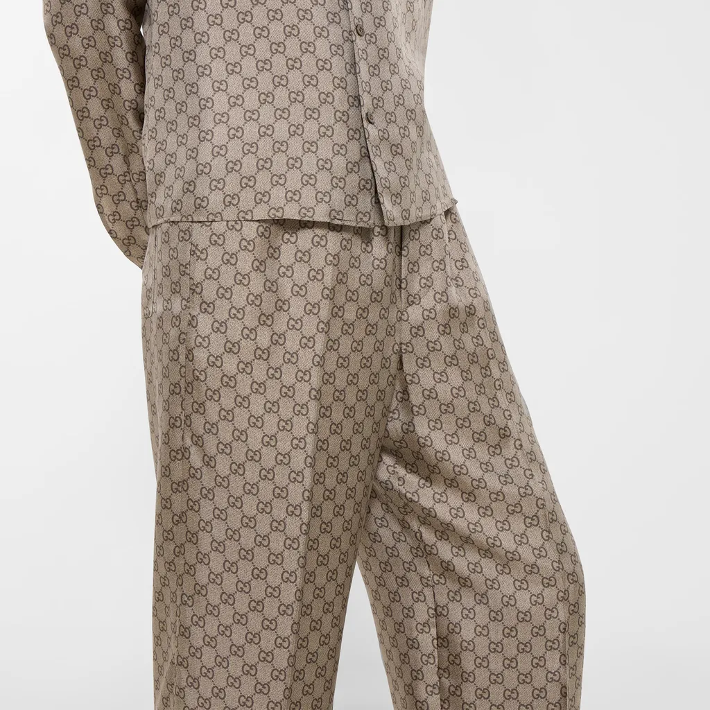 Printed Silk Twill Pants