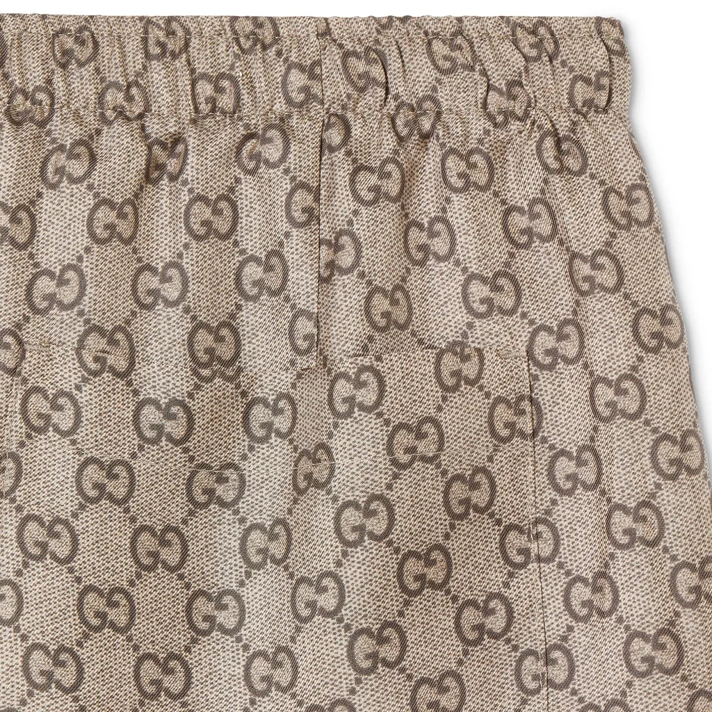 Printed Silk Twill Pants