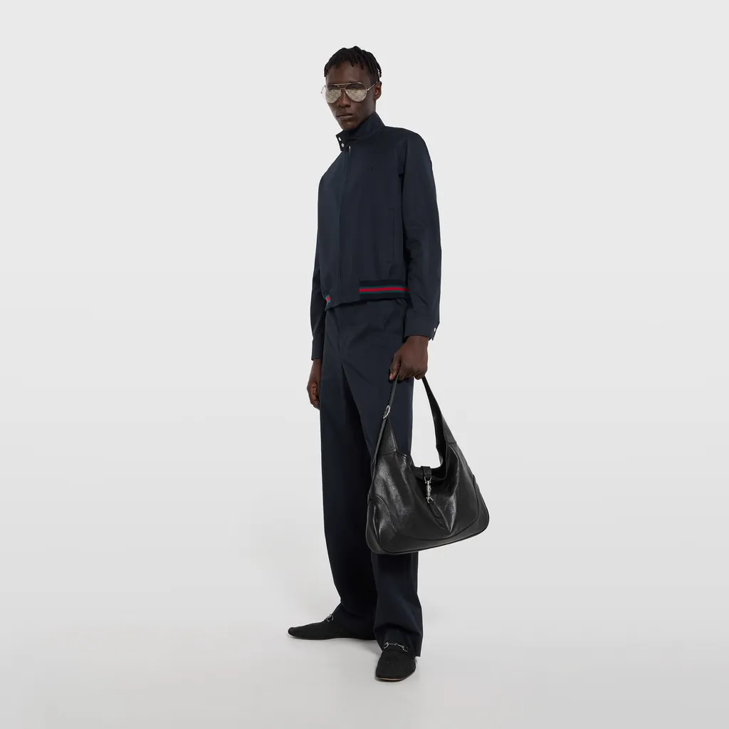 Cotton Twill Zip Jacket With Web