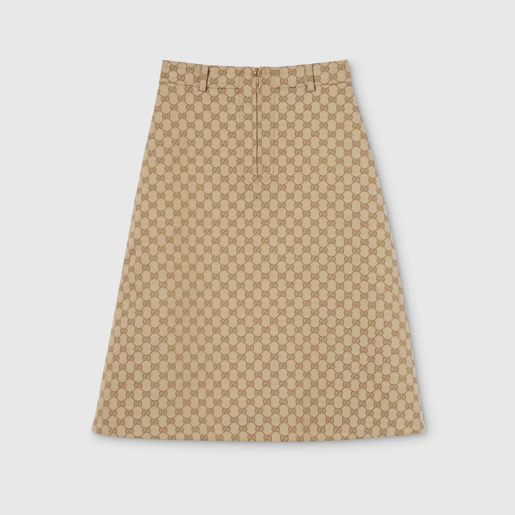 Gg Cotton Canvas Fabric Skirt