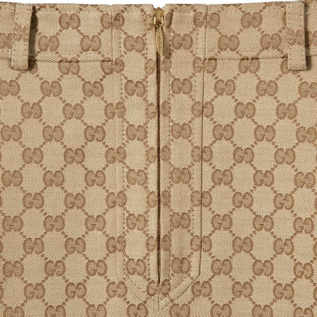 Gg Cotton Canvas Fabric Skirt