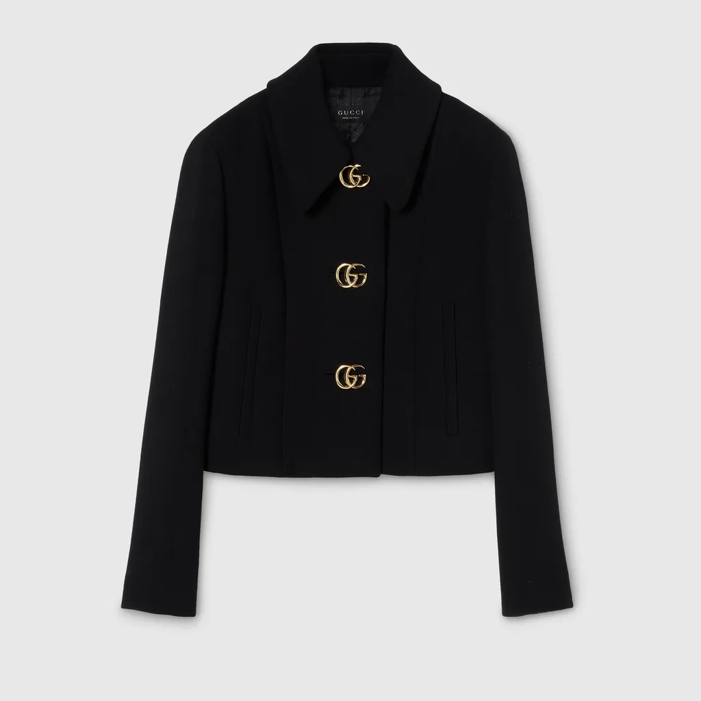 CrÊPe Wool Jacket With Double G Button