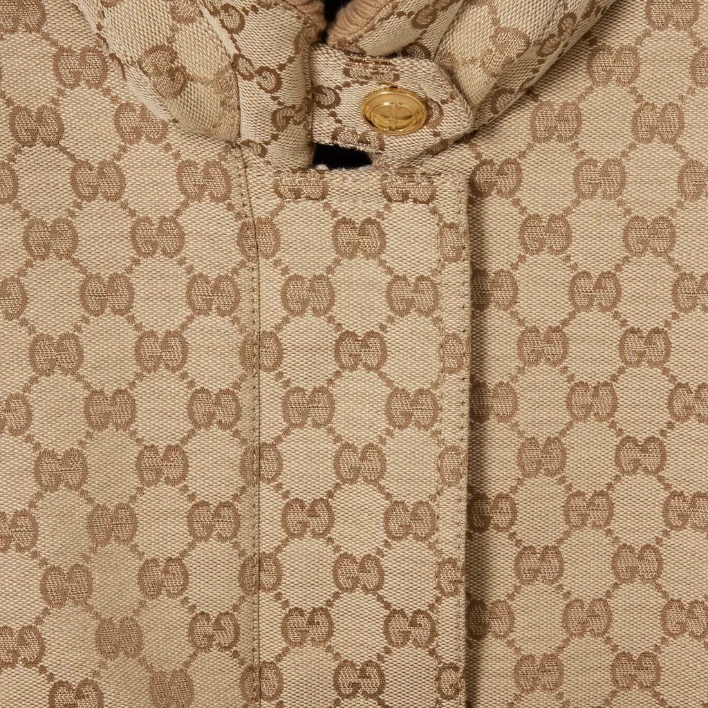 Gg Cotton Canvas Fabric Zip Jacket