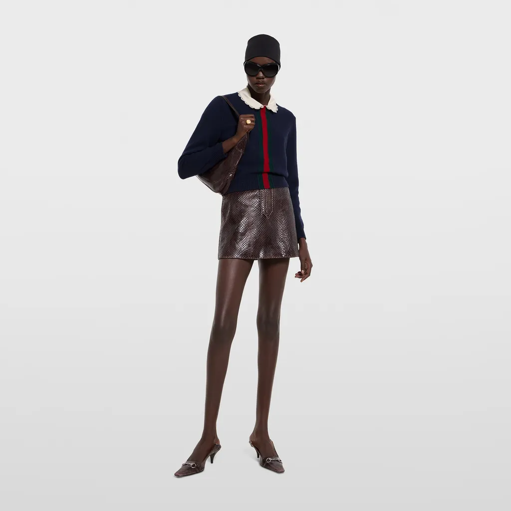 Fine Knit Wool Sweater With Web